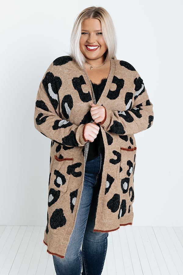 Early Bird Leopard Cardigan In Mocha Curves Image - 3