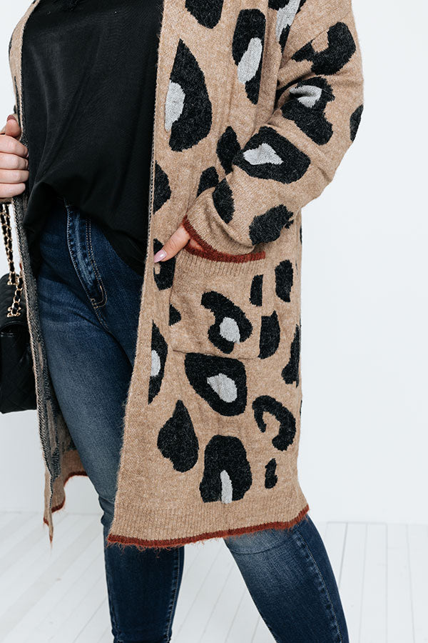 Early Bird Leopard Cardigan In Mocha Curves Image - 4