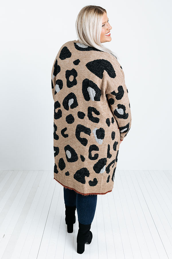 Early Bird Leopard Cardigan In Mocha Curves Image - 5