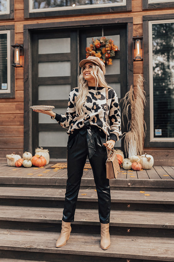 Starts With Love Leopard Sweater In Light Birch Image - 2