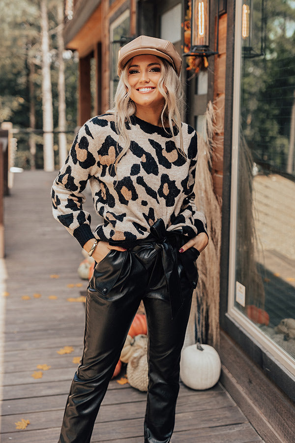 Starts With Love Leopard Sweater In Light Birch Image - 5