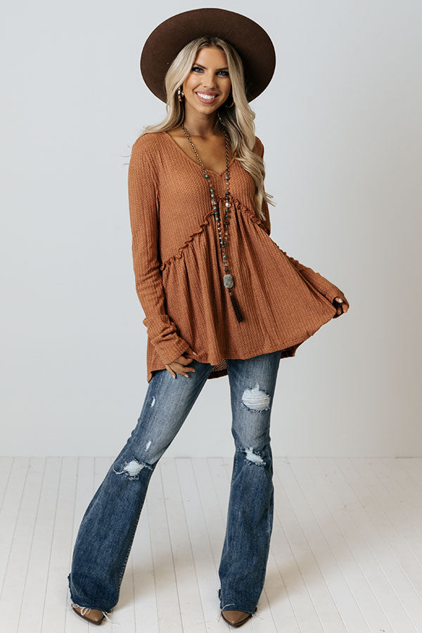 Path To Love Babydoll Top In Rust • Impressions Online Boutique