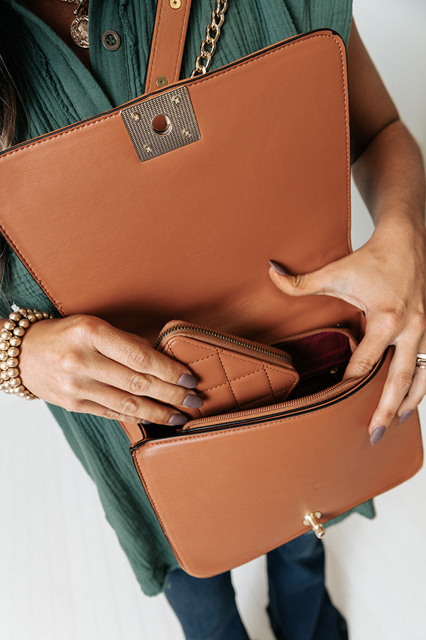 Starts With Love Faux Leather Crossbody In Brown Image - 2