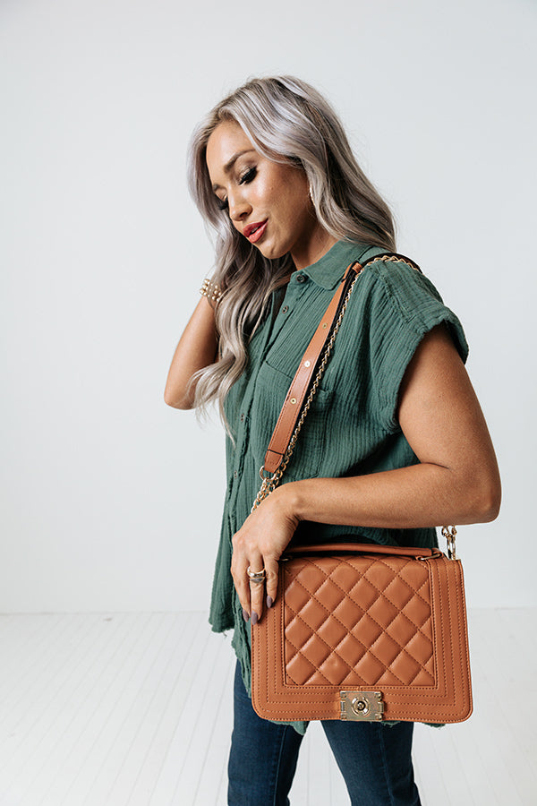 Starts With Love Faux Leather Crossbody In Brown Image - 1