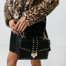 Watch Me Leave Studded Faux Leather Purse In Black Image - 1