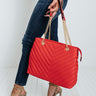 Sass In The City Faux Leather Tote In Red Image - 1