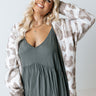 Make Your Debut Babydoll Top In Sage Curves Image - 1