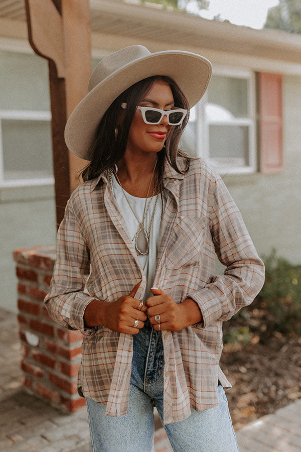 Keep Smiling Plaid Top Image - 1