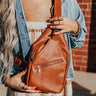 Thinking Out Loud Faux Leather Backpack In Rust Image - 1