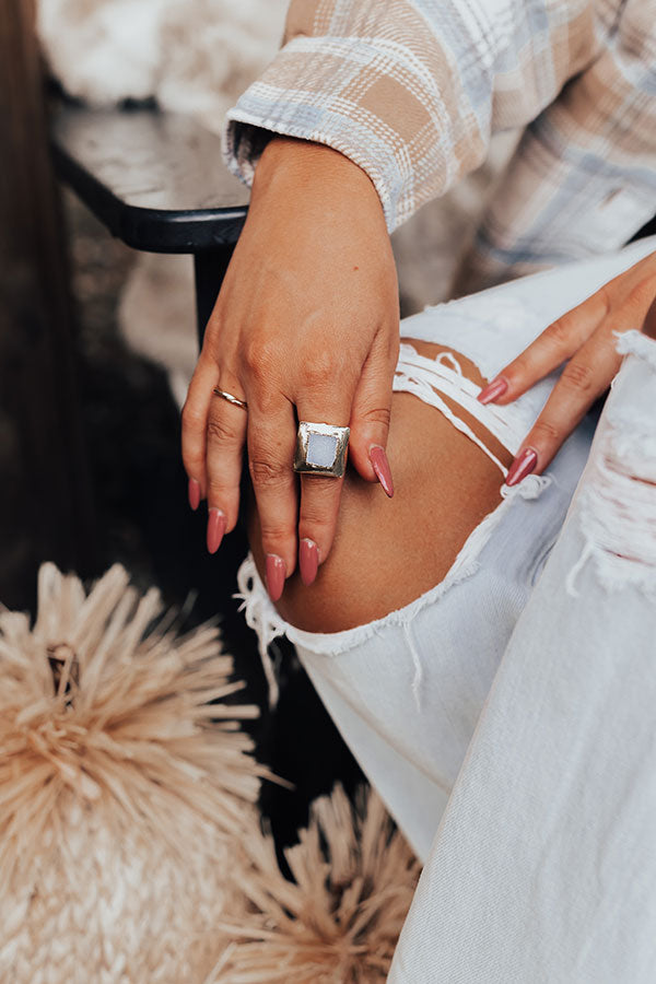 Buried Treasure Druzy Ring In White Image - 1