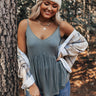Make Your Debut Babydoll Top In Sage Image - 1