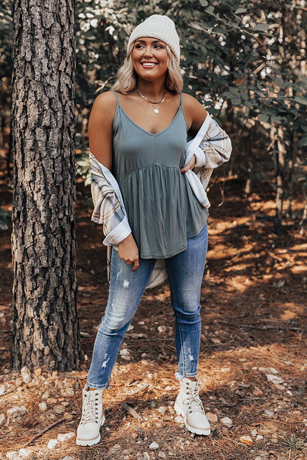 Make Your Debut Babydoll Top In Sage Image - 2