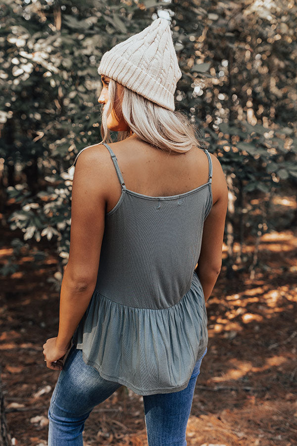 Make Your Debut Babydoll Top In Sage Image - 4