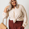 Sweet And Sincere Waffle Knit Top In Cream Curves Image - 1