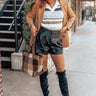 The Yasmine High Waist Faux Leather Shorts Image - 1