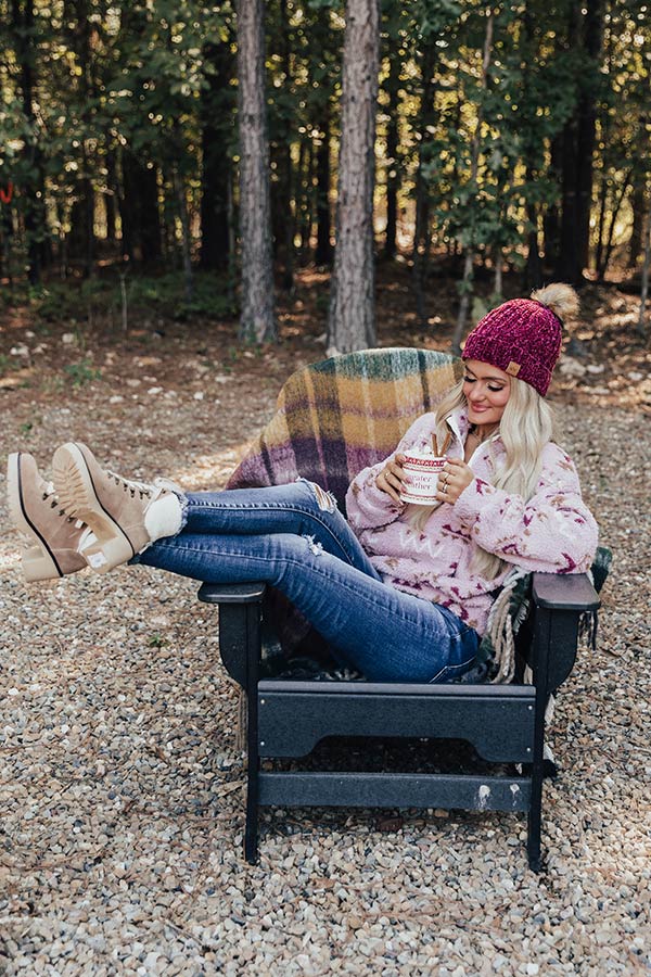 Weekend In Asheville Sherpa Pullover In Violet Image - 2