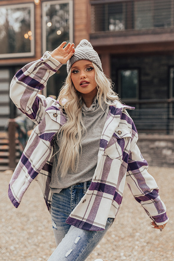 Mulled Cider Plaid Jacket In Purple Image - 2