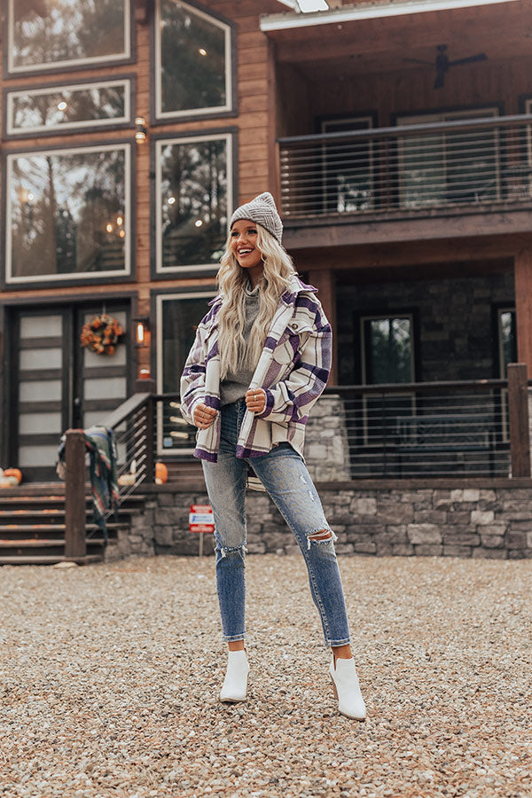 Mulled Cider Plaid Jacket In Purple Image - 4