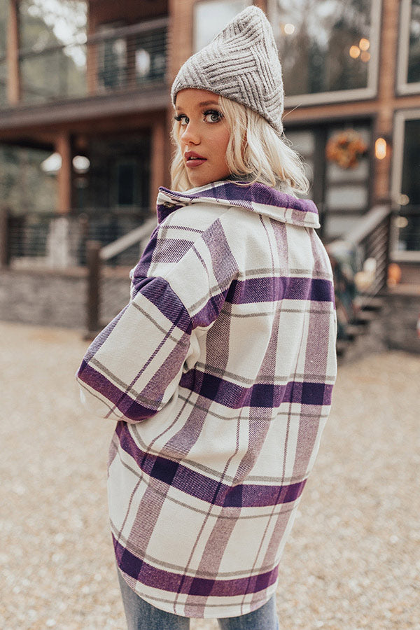 Mulled Cider Plaid Jacket In Purple Image - 3
