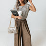 The Darcie Pleated Pants In Mocha Image - 1
