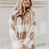 Cozy Weekend Plans Sherpa Pullover In Taupe Image - 1