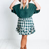 Stay And Chat Shift Top in Hunter Green Curves Image - 1