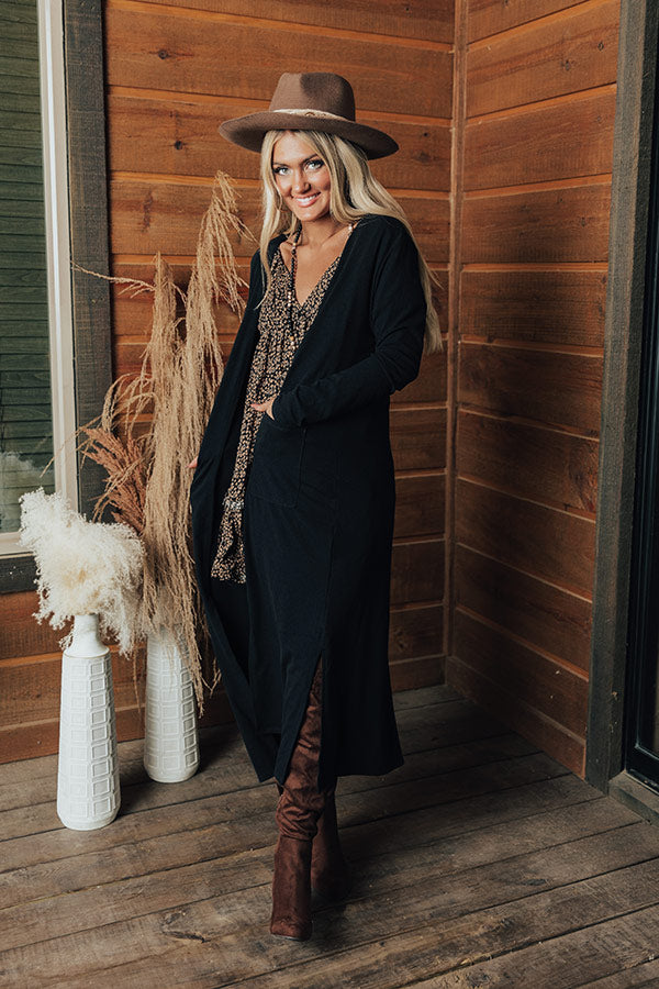 ribbed midi dress and duster set The Bodycon Dress & Duster Set (Black) Bump City