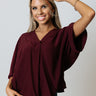 Stay And Chat Shift Top in Maroon Image - 1