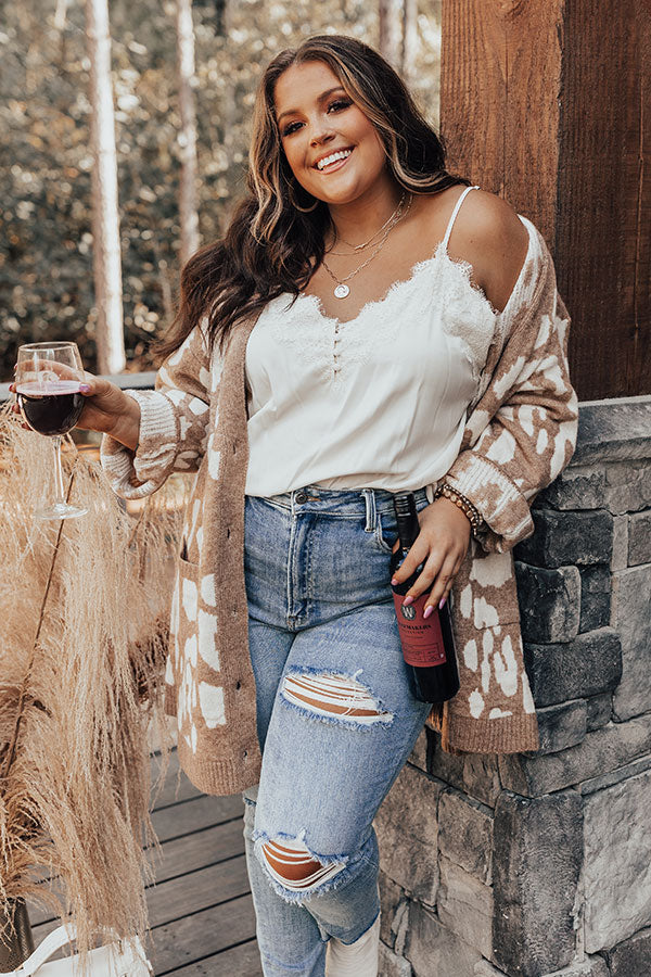 Staple Lace Trim Tank In Cream Curves Image - 1