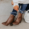 The Madeline Faux Leather Bootie In Brown Image - 1