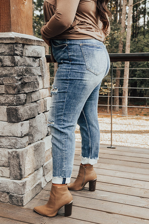 Risen The Seera High Waist Distressed Jean In Medium Wash Curves Image - 3