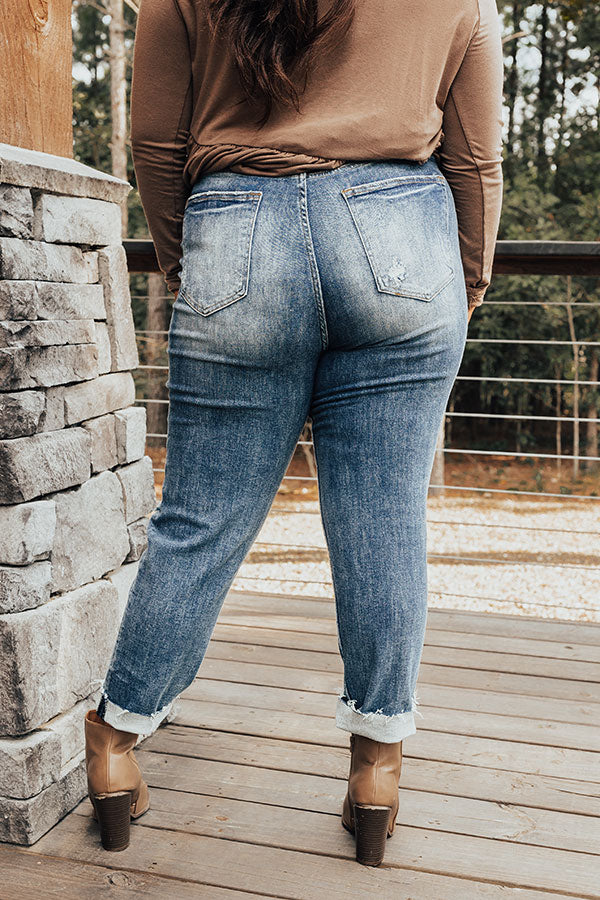 Risen The Seera High Waist Distressed Jean In Medium Wash Curves Image - 4