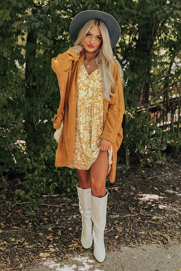 Odds And Ends Shift Dress In Mustard main image 1