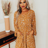 Keep Smiling Floral Shift Dress in Dark Mustard Image - 1