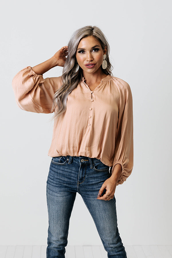 Everybody's Dancing Satin Top In Latte Image - 3