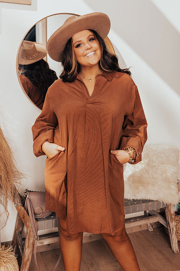 Corduroy Cutie Shift Dress Curves Image - 1