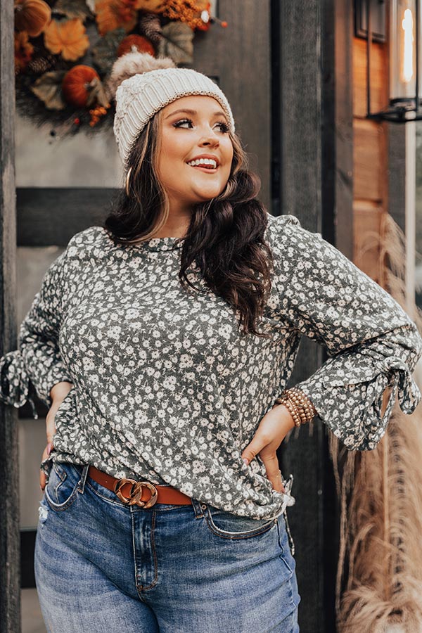 Pumpkin Patch Please Floral Shift Top In Forest Curves Image - 2