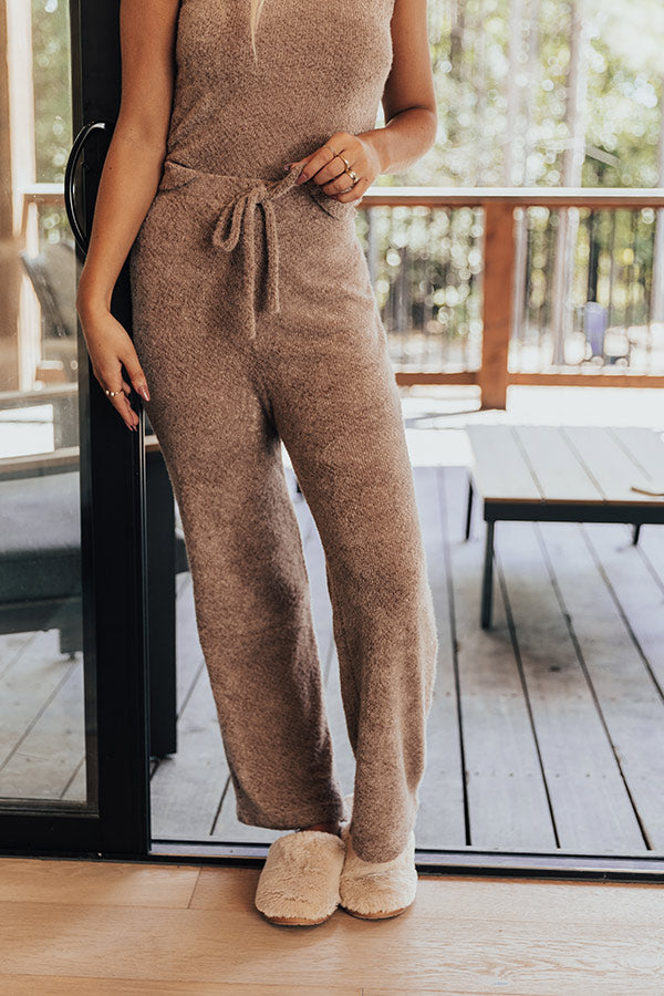 Saturday Dreams Knit Pants In Taupe Image - 2