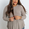 Ready To Roll Babydoll Top In Taupe Curves Image - 1
