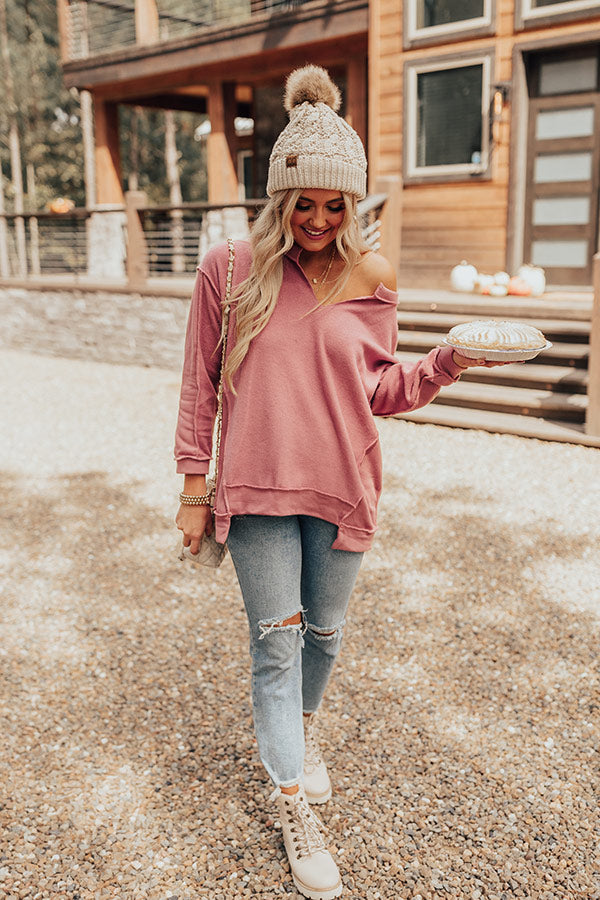 Sundown Chill Sweatshirt In Blush Image - 5