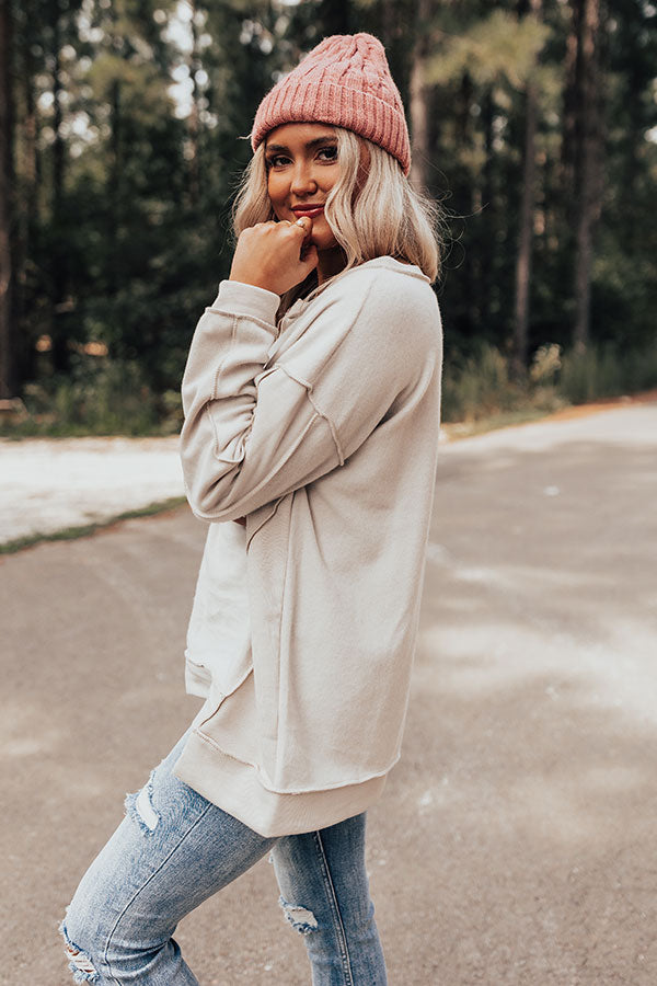 Sundown Chill Sweatshirt In Stone Image - 3