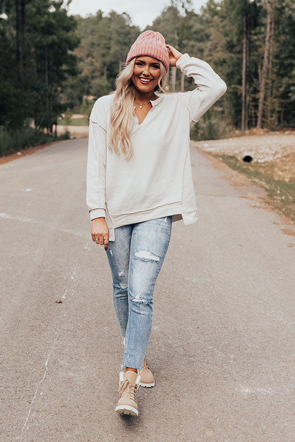 Sundown Chill Sweatshirt In Stone Image - 1