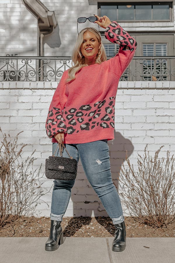 Brooklyn Blizzard Sweater In Pink Curves Image - 3