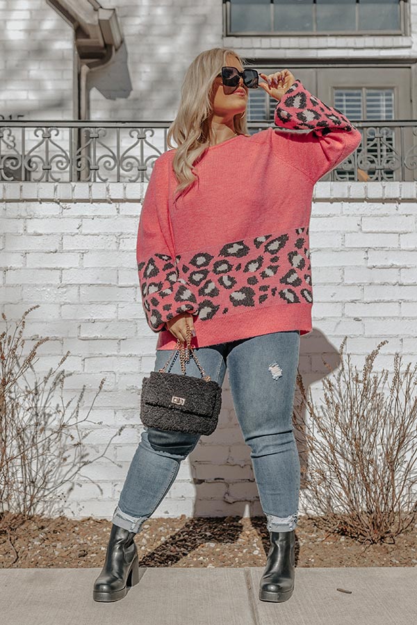 Brooklyn Blizzard Sweater In Pink Curves Image - 1