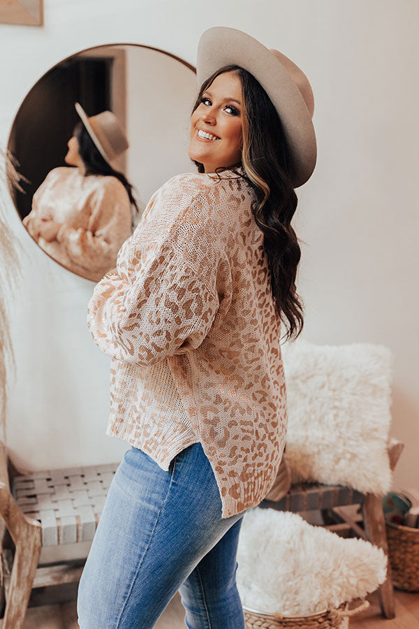 Cozy Conditions Leopard Sweater In Rose Quartz Curves Image - 5