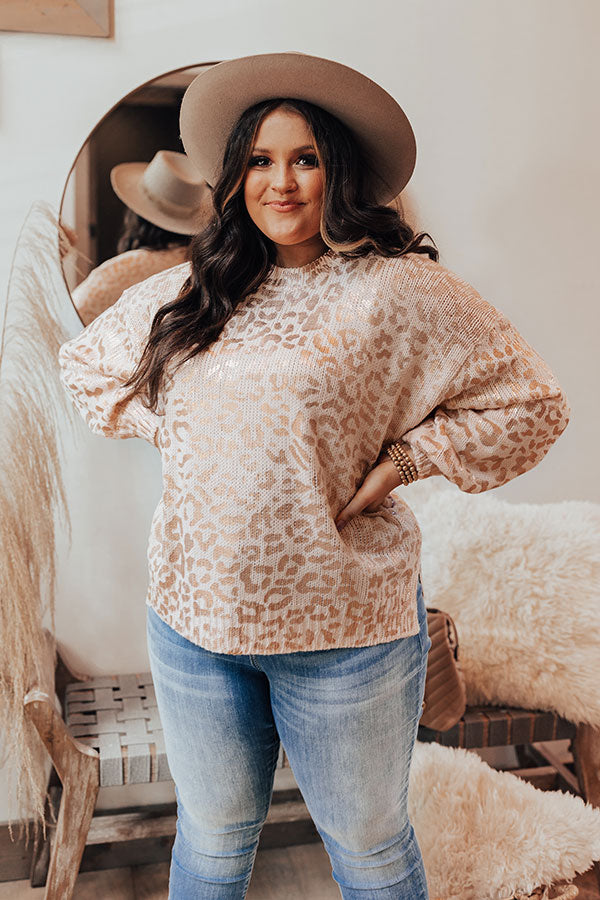 Cozy Conditions Leopard Sweater In Rose Quartz Curves Image - 4