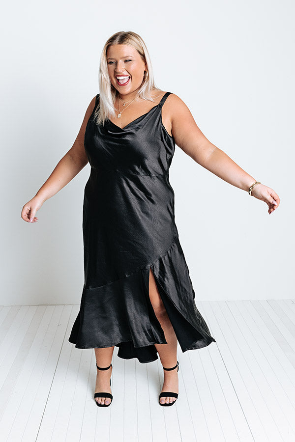 Style A La Mode Satin Midi Curves Image - 3