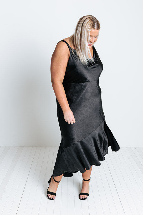 Style A La Mode Satin Midi Curves Image - 5