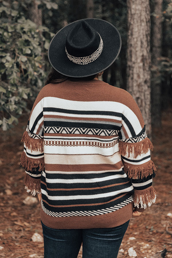 Cozy Point Fringe Sweater Curves Image - 5