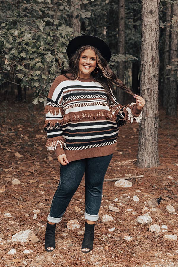 Cozy Point Fringe Sweater Curves Image - 2